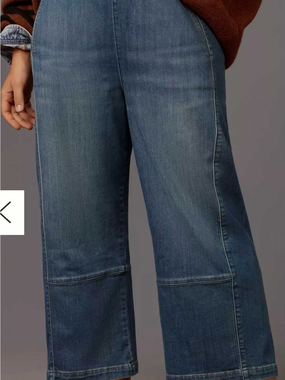 Anthropologie  Pilcro women’s 20W-Blue Cropped Wide-Leg Jeans drawstring NWOT
